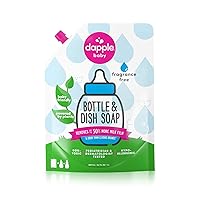 Dapple Refill Pack Baby Bottle and Dish Liquid, Fragrance Free, 33.8 Fluid Ounce