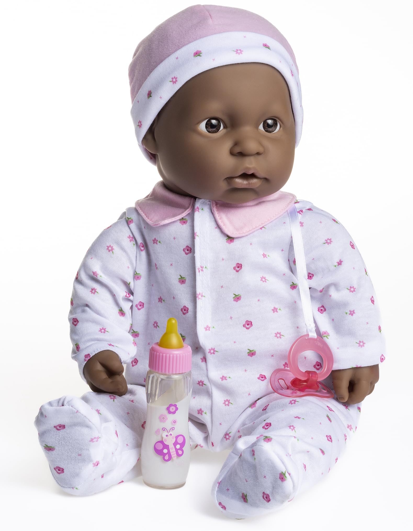 JC Toys - La Baby | African American 20-inch Large Soft Body Baby Doll | Washable | Removable Pink Outfit w/ Hat and Pacifier | For Children 2 Years +