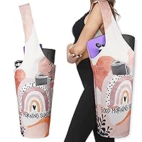 Fashion Printed Yoga Mat Bag with Large Side Pocket & Zipper Pocket Long Tote Yoga Bag Fit Most Size Mats - Holds More Yoga Accessories