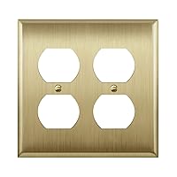Double Duplex Receptacle Metal Wall Plate, Outlet Cover, Corrosion Resistant, Size 2-Gang 4.50
