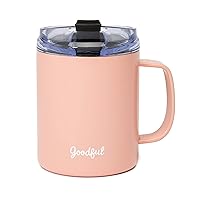 Goodful Travel Mug, Stainless Steel Insulated, Double Wall Vacuum Sealed Coffee Cup with Leak Proof Lid, 14 Ounce, Apricot