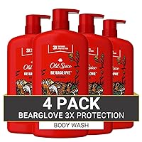 Wild Bearglove Scent Body Wash for Men, 33.4 fl oz (Pack of 4)
