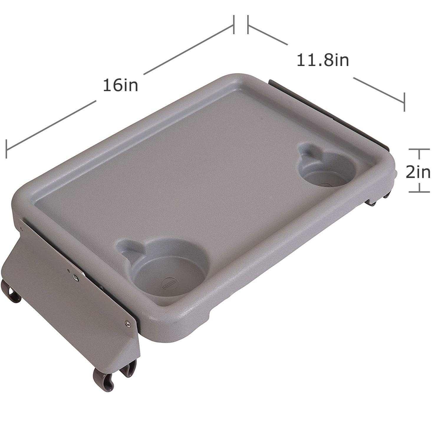 DMI Walker Tray, Rollator Tray, Mobility and Walker Accessory Tray Table Fits Most Standard Walkers, Folding with Two Cup Holders and Tool Free Assembly, 16 x 11.8