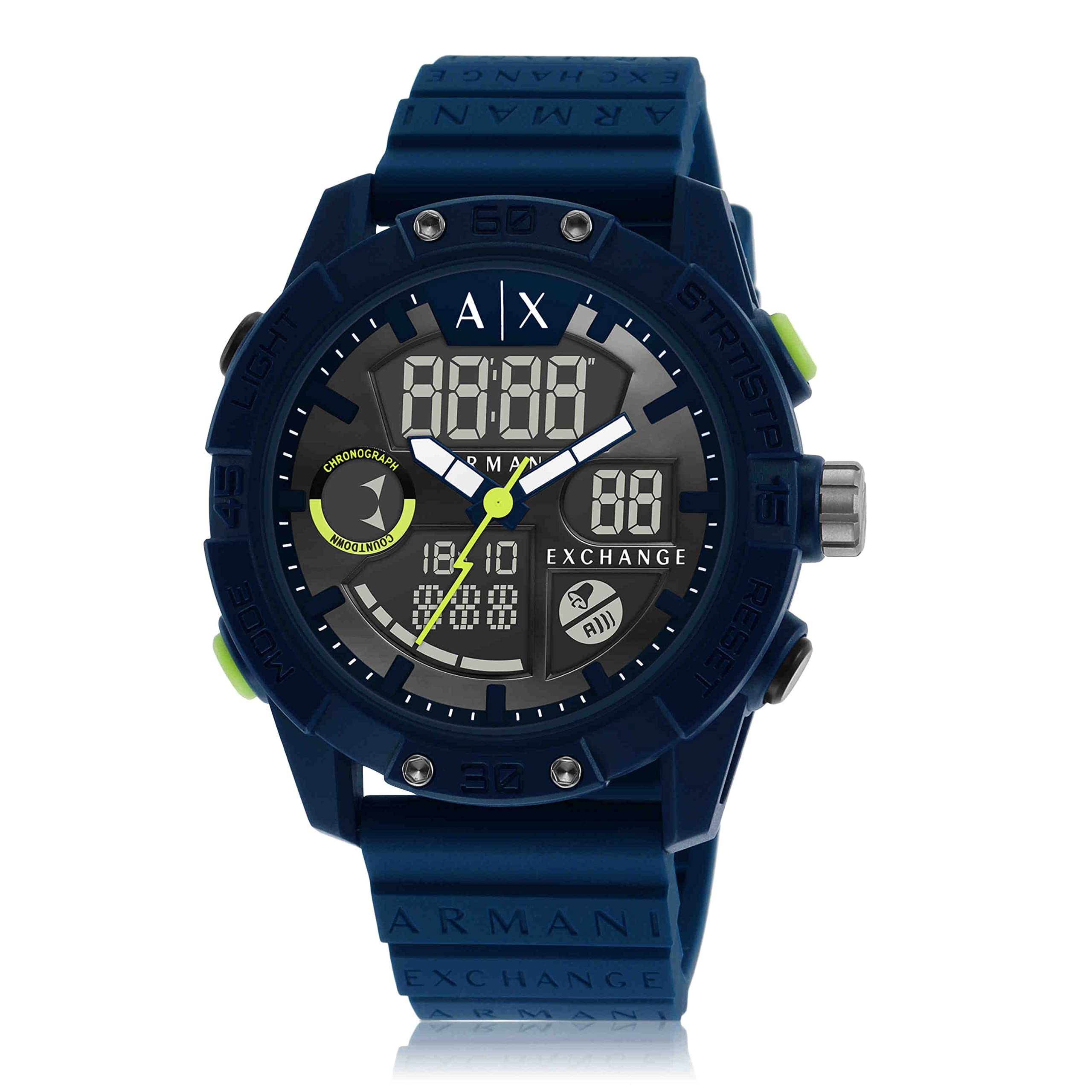 AX Armani Exchange Men's Analog-Digital Silicone Watch