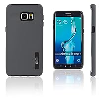 Smooth Armor Hard Plastic Case for Samsung Galaxy S6 Edge+ Plus SM-G928A. Rugged Dual Layer Protective Cover (Does NOT Fit Samsung Galaxy S6 and S6 Edge). Black/Grey