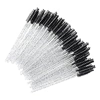 G2PLUS 100PCS Crystal Eyelash Mascara Brushes Wands Applicator Makeup Kits, Mascara Wands Lash Spoolies for Eyelash Extensions and Eyebrow Brush (Black)