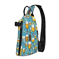 Beer Bubble Print Crossbody Backpack,Travel Hiking Cross Bag Diagonally, Cycling Bag