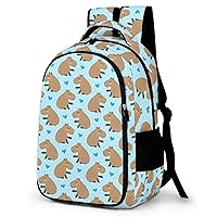 Cute Cartoon Capybara Backpack Double Deck Laptop Bag Casual Travel Daypack for Men Women