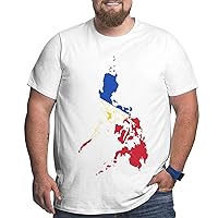 Filipino Map Philippines Flag Big Size Men's T-Shirt Men Soft Shirts Short-Sleeved Short Sleeve Tops