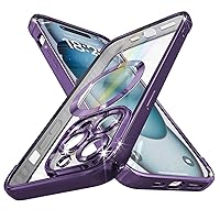 for iPhone 15 Pro Max Case MagSafe with Camera Protector Full Protection Case iPhone 15 Pro Max Case Clear Cute for Women Men - Purple