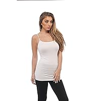 Plain Long Spaghetti Strap Tank Top Camis Basic Camisole Cotton Plus Size