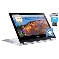 ACER Chromebook Spin 2-in-1 Convertible Laptop (2023), 8-Core MediaTek MT8183C Processor, 11.6'' HD IPS Touchscreen, 4GB RAM, 128GB (64GB eMMC+64GB SD), WiFi 5, Chrome OS+MarxsolAccessory
