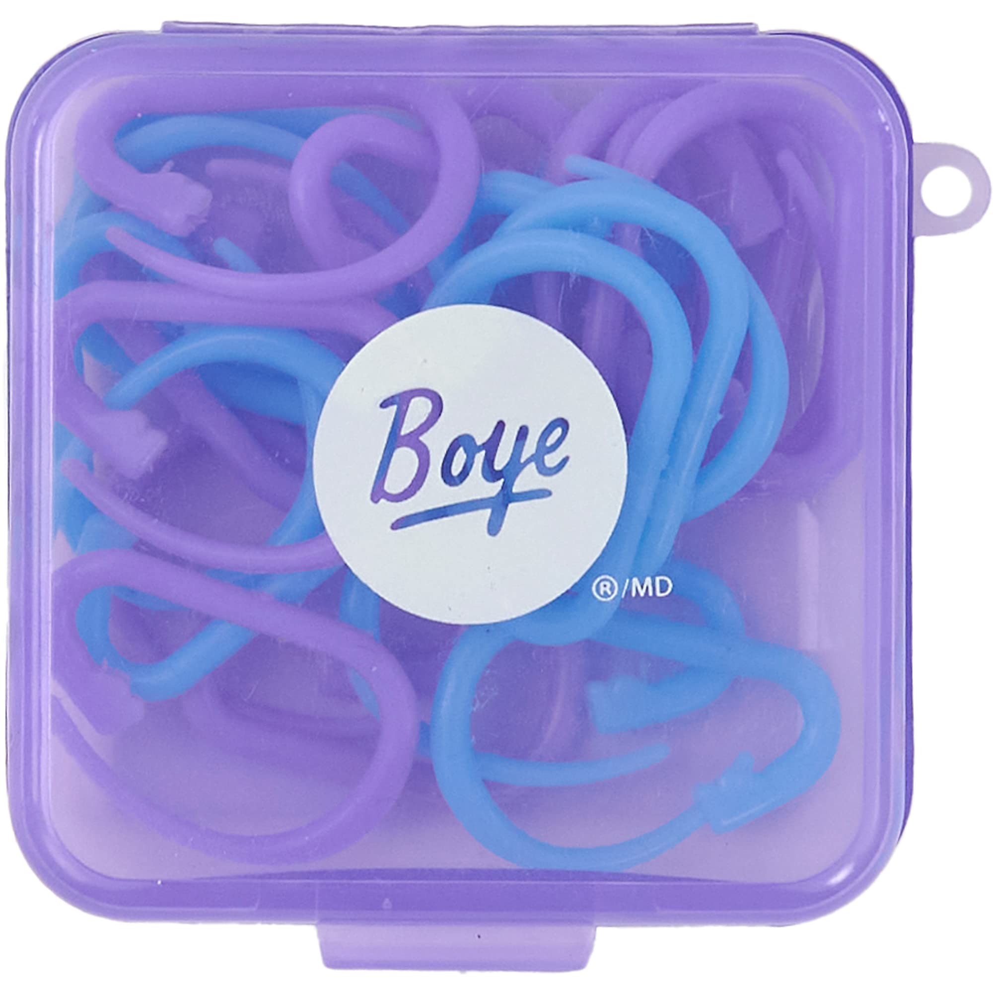 Boye Plastic Carabiner Stitch Markers for Knitting and Crochet, Multcolor 20 Piece