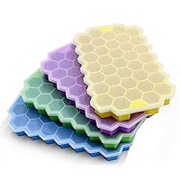 Ice Cube Trays for Freezer with Lid-37 Grid 4pcs Multicolor Silicone Ice Cube Tray with Lid for Small Ice Cube Molds,Easy-Release Reusable Ice Cube in Ice Bucket for Iced Coffee Cup
