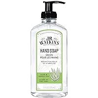 J.R. Watkins Gel Hand Soap, Scented Liquid Hand Wash for Bathroom or?Kitchen, USA Made and Cruelty Free, 11 fl oz, Aloe & Green Tea