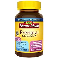 Nature Made Prenatal with Folic Acid + DHA, Dietary Supplement for Daily Nutritional Support, 60 Softgels, 60 Day Supply