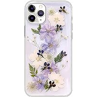 for iPhone 12 Pro Max Case Clear with Pressed Flowers Design,Silicone Press Dried Real Flowers Phone Case Aesthetic Floral Phone Case Cute for Women/Girly Girl,Cover Funda para Mujer