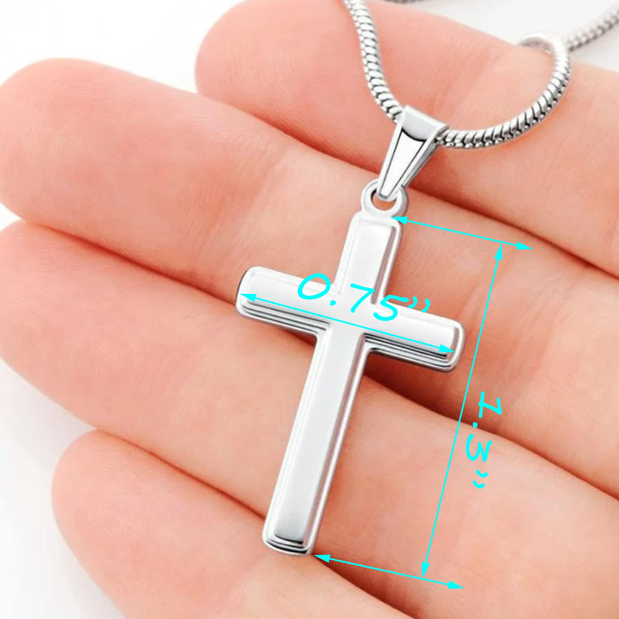 JoycuFF Cross Necklace for Men Silver Black Stainless Steel Cross Pendant Necklace Christian Religious Jewelry Baptism Confirmation for Men Dad Son