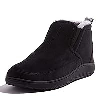 Dearfoams Men's Spencer Microsuede Indoor/Outdoor Comfort Boot with Fleece Lining Ankle