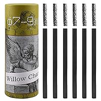 LOONENG Willow Charcoal Sticks, Natural Willow Charcoal for Artists, Beginners, or Students of All Skill Levels, Great for Sketching, Drawing, and Shading, Approx 7-9mm in Diameter, Pack of 25