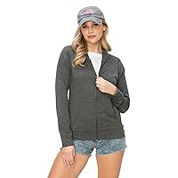 Lightweight Cotton Zip-Up Hoodie Jacket - Comfy Casual Active Plain Everyday Wear