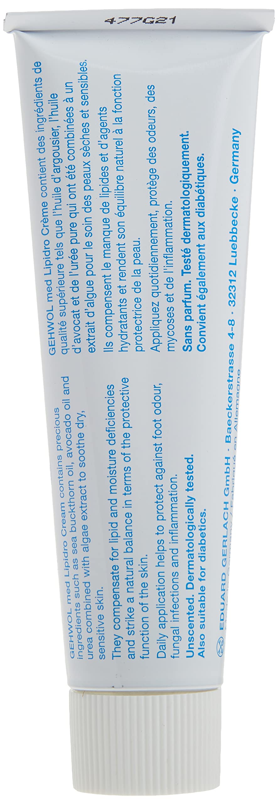 Gehwol Med Lipidro Cream for Unisex, 2.6 Fl Oz (Pack of 1)