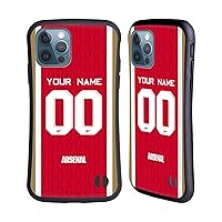 Head Case Designs Officially Licensed Custom Customized Personalized Arsenal FC Home 2023/24 Kit Hybrid Case Compatible with Apple iPhone 12 / iPhone 12 Pro