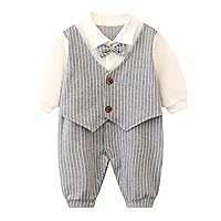 GORBAST Baby Boy Romper Little Kids Jumpsuit Outfit Long Sleeve Toddler Clothes