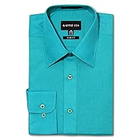 Men's Slim Fit Dress Shirt - Turquoise - L/16-16.5/36-37