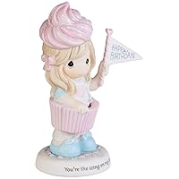 Precious Moments 193019 Cupcake Girl with Ice Cream Cone Bisque Porcelain Figurine, One Size, Multicolor