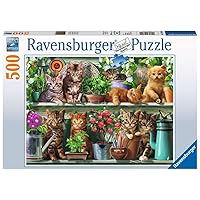 Ravensburger Cats on The Shelf 500 Piece Jigsaw Puzzle for Adults and Kids Age 10 Up
