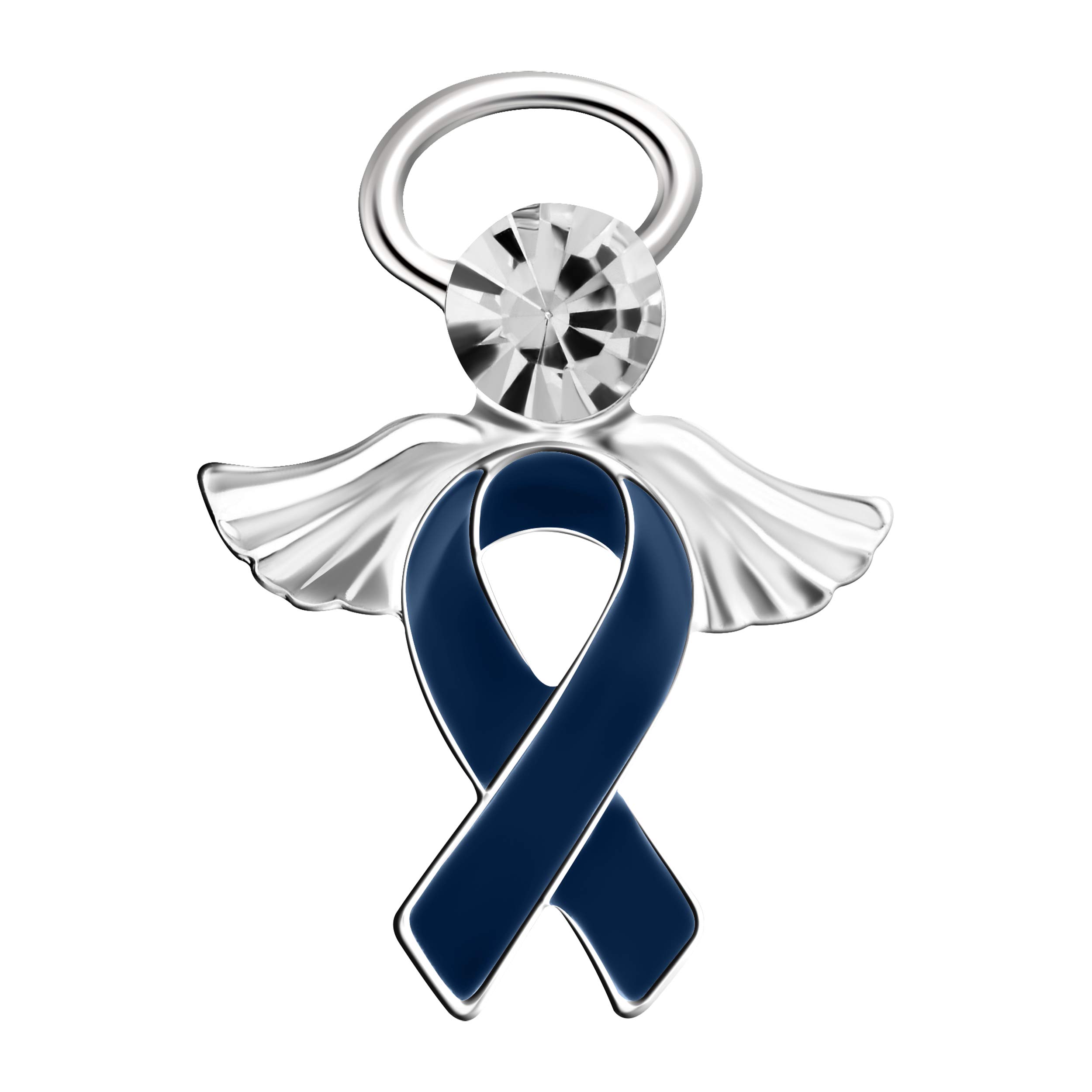 Dark Blue Ribbon Awareness Pins – Dark Blue Ribbon Pins for Colon Cancer, Child Abuse, Rectal Cancer, Huntington’s Disease Awareness - Perfect for Support Groups and Fundraisers