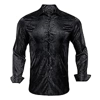 Luxury Embroidered Paisley Dress Shirt Men Long Sleeve Casual Button Down Shirt Outerwear