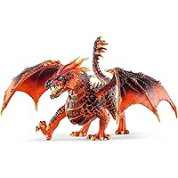 ELDRADOR CREATURES - Lava Dragon, ELDRADOR CREATURES Red Dragon Toy Figurine with Moveable Wings, For Children Ages 7+