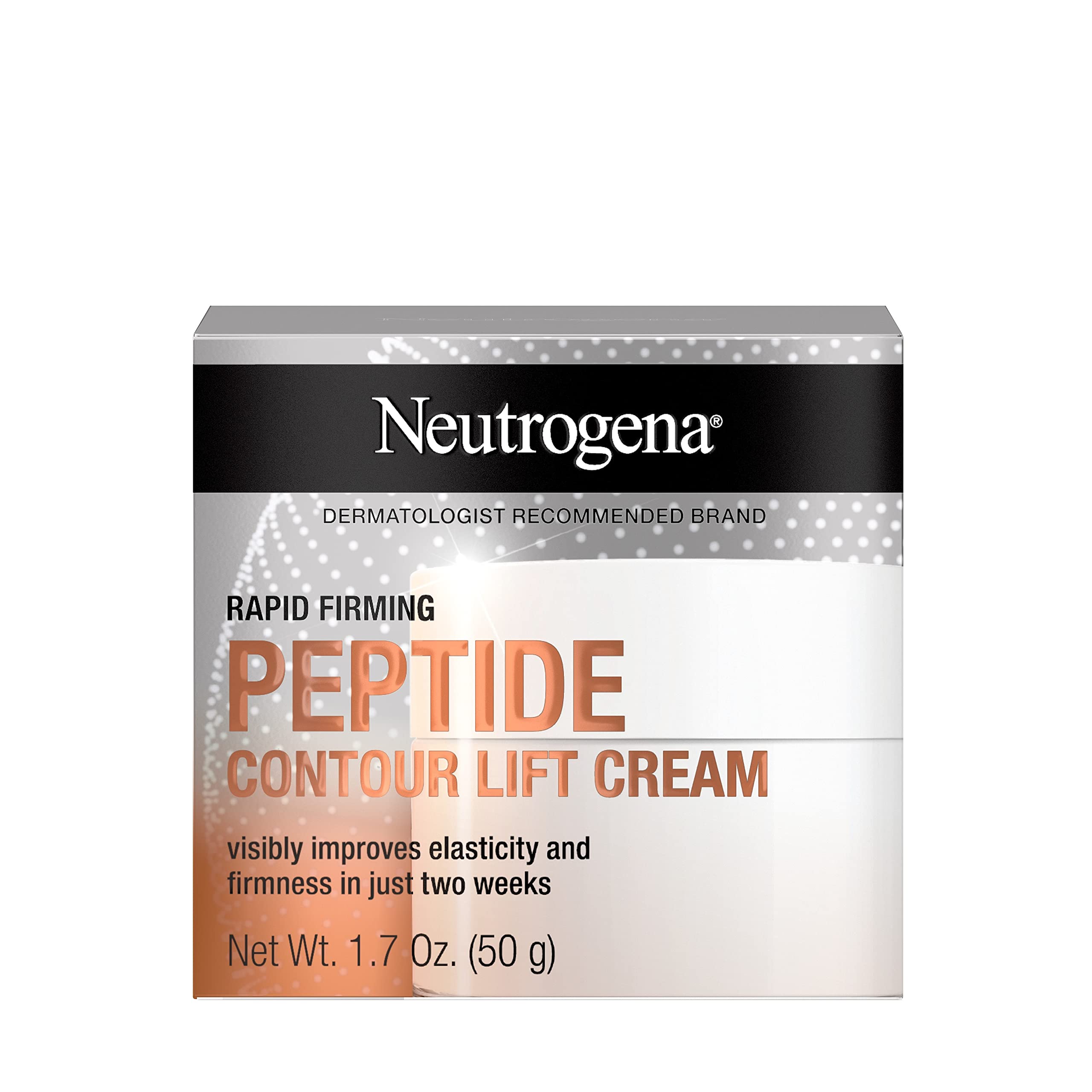 Neutrogena Rapid Firming Peptide Contour Lift Face Cream, Moisturizing Daily Facial Cream to visibly firm & lift skin plus smooth the look of wrinkles, Mineral Oil- & Dye-Free, 1.7 oz
