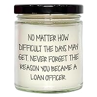 Inspirational Loan Officer Gifts for Mother's Day - Never Forget Why You Became A Loan Officer - 9oz Vanilla Soy Candle with Lid