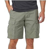 Mens Cargo Shorts Fashion Stretch Work Shorts Regular Fit Hiking Shorts Elastic Waist and Button with Pocket