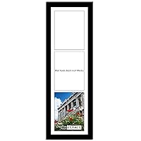 CreativePF [1032bk] Black Picture Frame With 3-8x10-inch Opening White Mat/Black Core Collage, Includes Installed Sawtooth Hangers