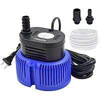 Pool Cover Pump Above Ground - Submersible Swimming Sump Inground Pump, Water Removal with 16' Drainage Hose and 25 Feet Power Cord, 850 GPH, 3 Adapters, Blue