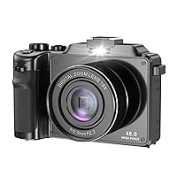 4K Digital Camera for Photography,48MP Vlogging Camera for YouTube,Auto-Focus,18X Digital Zoom, Multi-Filters,Travel Portable for Beginners-Black