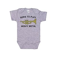 Trumpet Onesie/Born To Play Heavy Metal/Baby Trumpet Outfit/Unisex Bodysuit