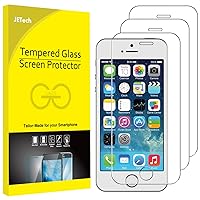 JETech Screen Protector for iPhone SE 2016 (Not for 2022/2020), iPhone 5s, iPhone 5c and iPhone 5, Tempered Glass Film, 3-Pack