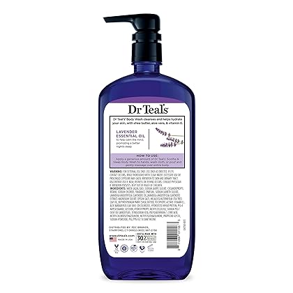 Dr Teal's Body Wash With Pure Epsom Salt, Detoxify & Energize With Ginger & Clay, 24 fl oz (Pack of 4) (Packaging May Vary)