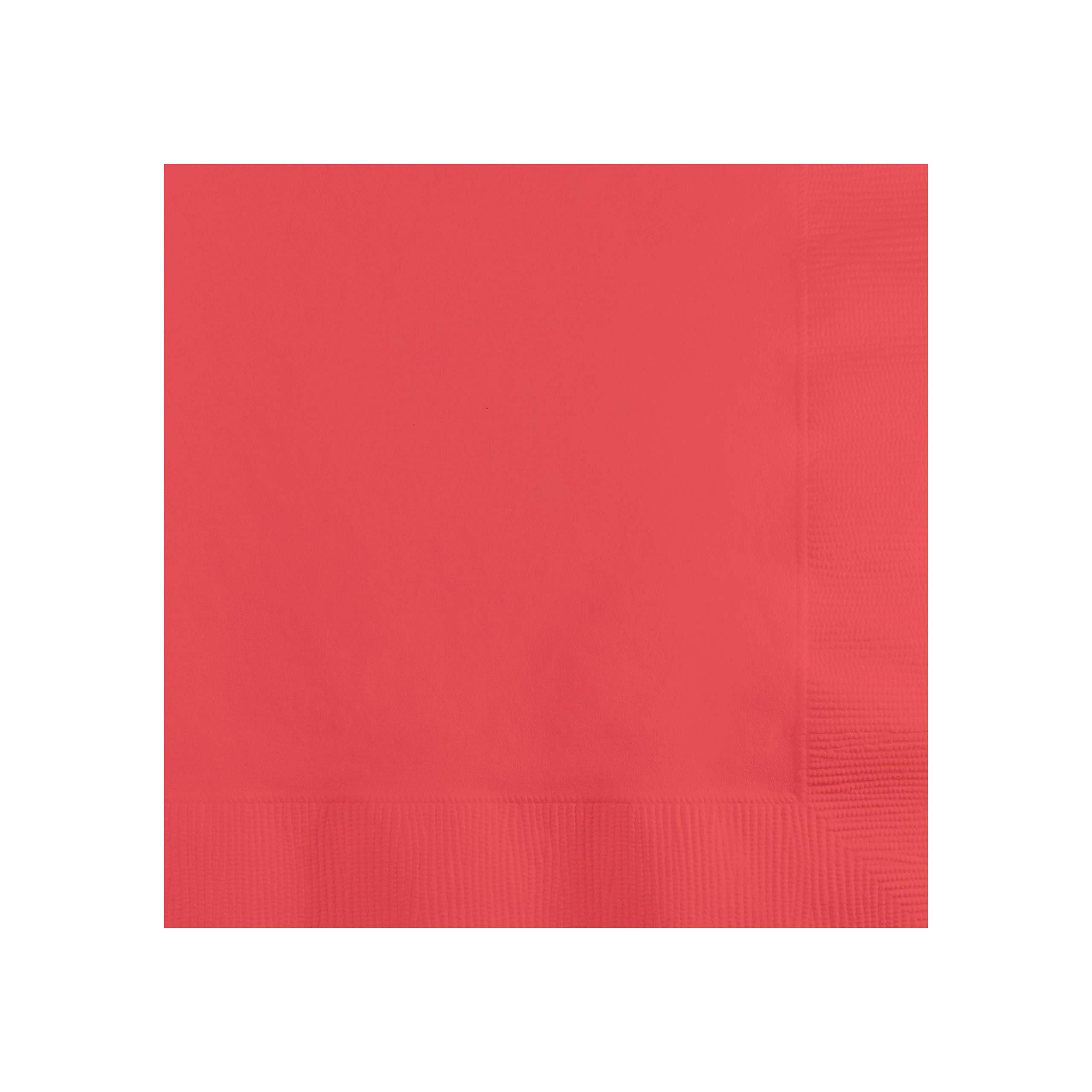 Creative Converting Touch of Color Lunch Napkins, 6.5 x 6.5-Inch, Coral,663146B