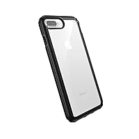 Speck Products Compatible Phone Case for Apple iPhone 8 Plus, Presidio V-Grip Case, Clear/Black