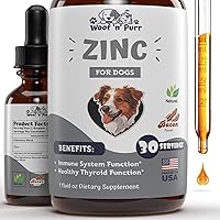 Zinc for Dogs - Dog Zinc Supplement - Helps to Support Healthy Skin, Coat, Immune Health & More - Dog Zinc - Dog Skin and Coat Supplement - Skin and Coat Supplement for Dogs - 1 fl oz - Bacon Flavor