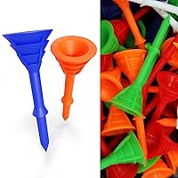 FINGER TEN Golf Tees Plastic Unbreakable Tee 3 1/4 Inch 12/24/60 Pack, Durable Stable Golf Tee 4 Colors Available for Practice