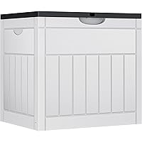 YITAHOME 32 Gallon Deck Box, Resin Storage with Lockable Lid & Side Handles, Indoor Outdoor Small Container for Patio Cushion, Garden Pool Accessories, Backyard Furniture, Water Resistant