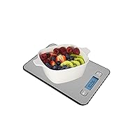 Food Digital Kitchen Scale, Precision Measurement for Baking and Cooking, LCD Display in g/kg/oz, Compact, Silver