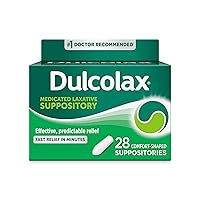 Dulcolax Fast Relief Medicated Laxative Suppositories Fast Relief, Rectal Use Only, Bisacodyl, 10 mg, 28 Count